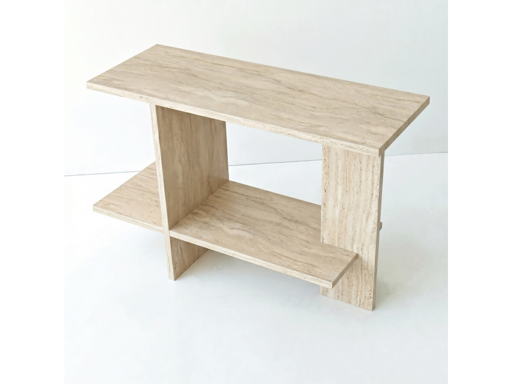 "Essenziale" Wooden Side Table - 80 x 30 x 55 cm - Travertine