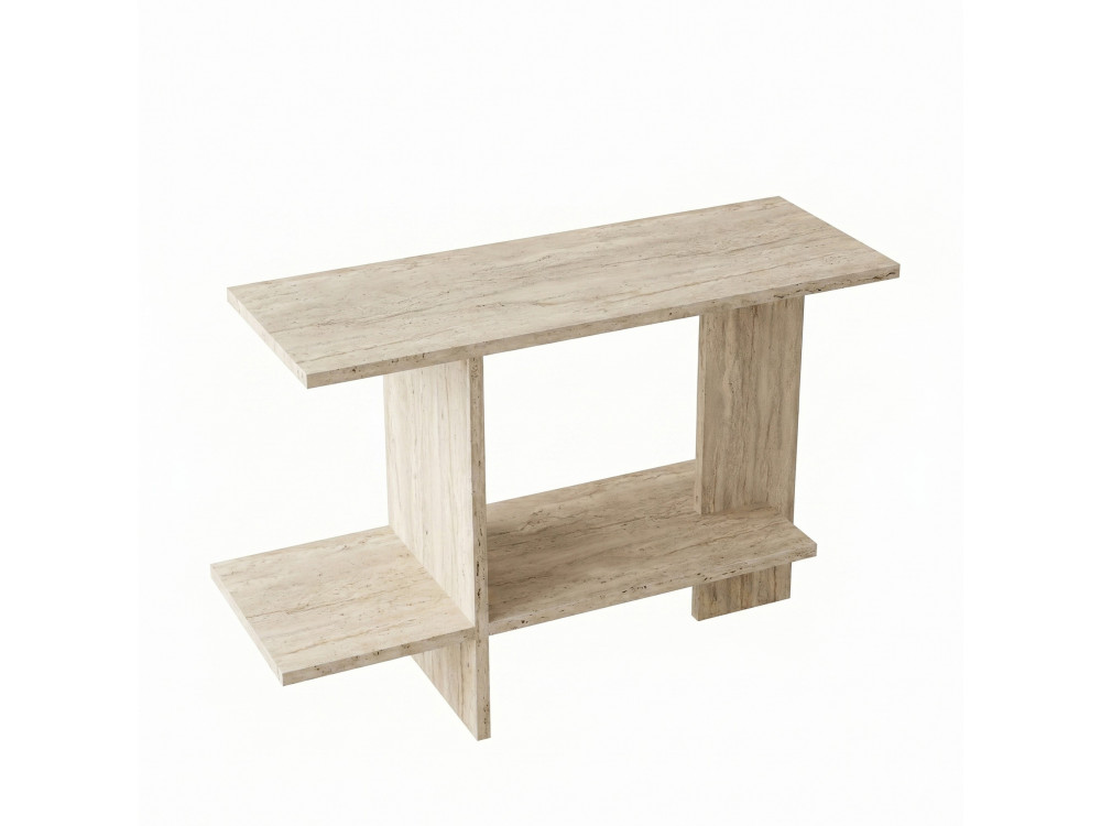 "Essenziale" Wooden Side Table - 80 x 30 x 55 cm - Travertine