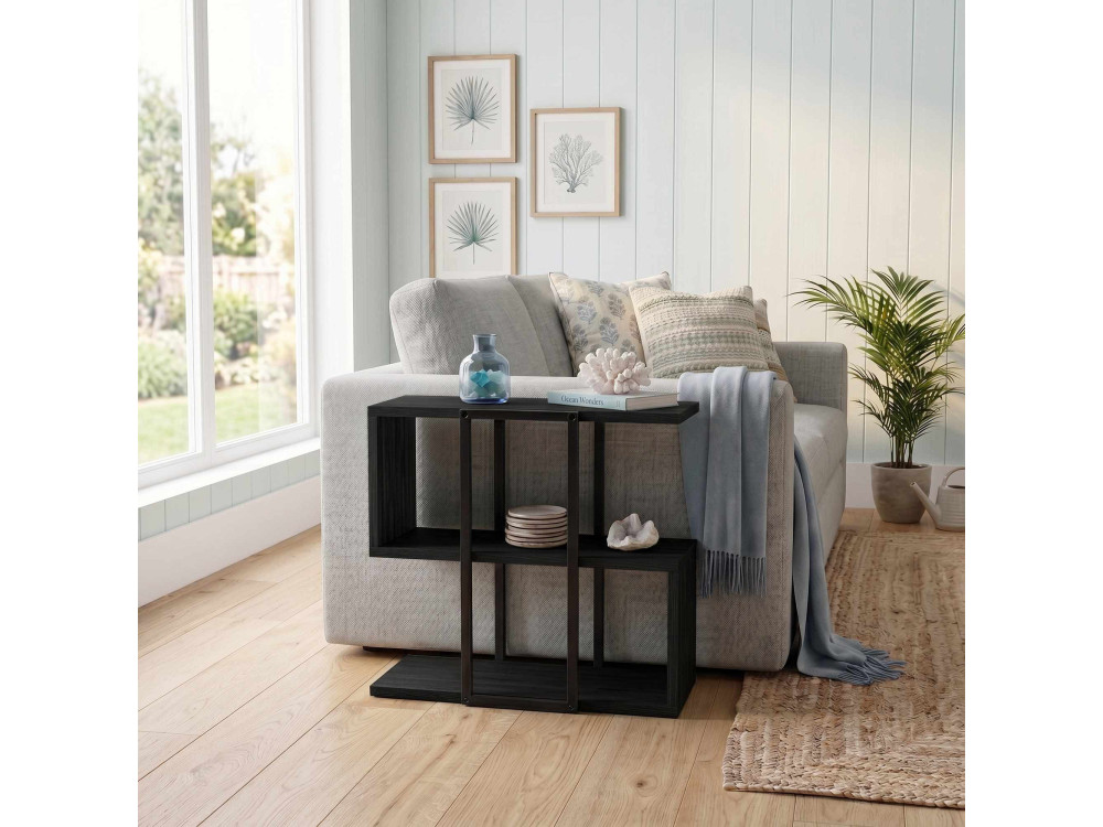 "HOMIA" Wooden Side Table - 56 x 25 x 56 cm - Black