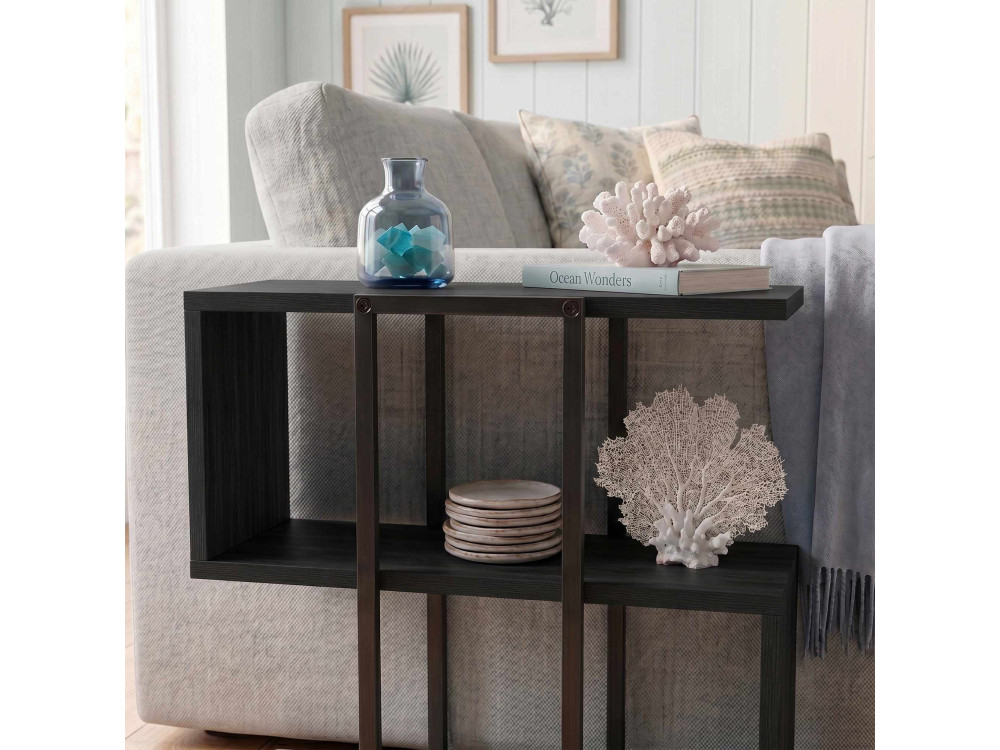 "HOMIA" Wooden Side Table - 56 x 25 x 56 cm - Black