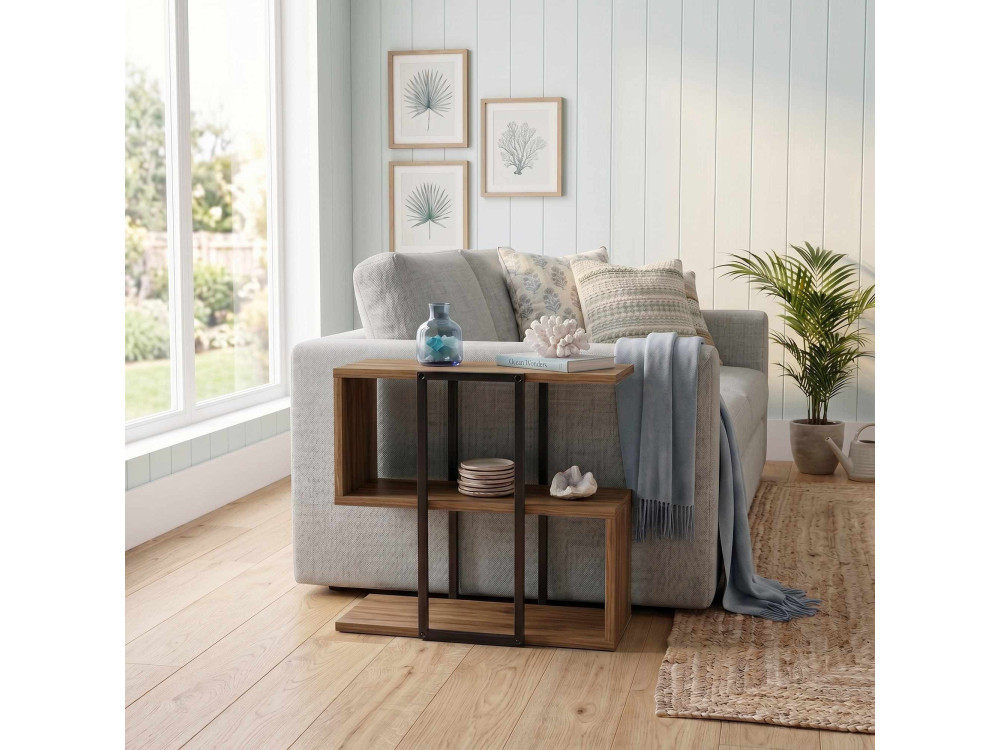 "HOMIA" Wooden Side Table - 56 x 25 x 56 cm - Dark Oud