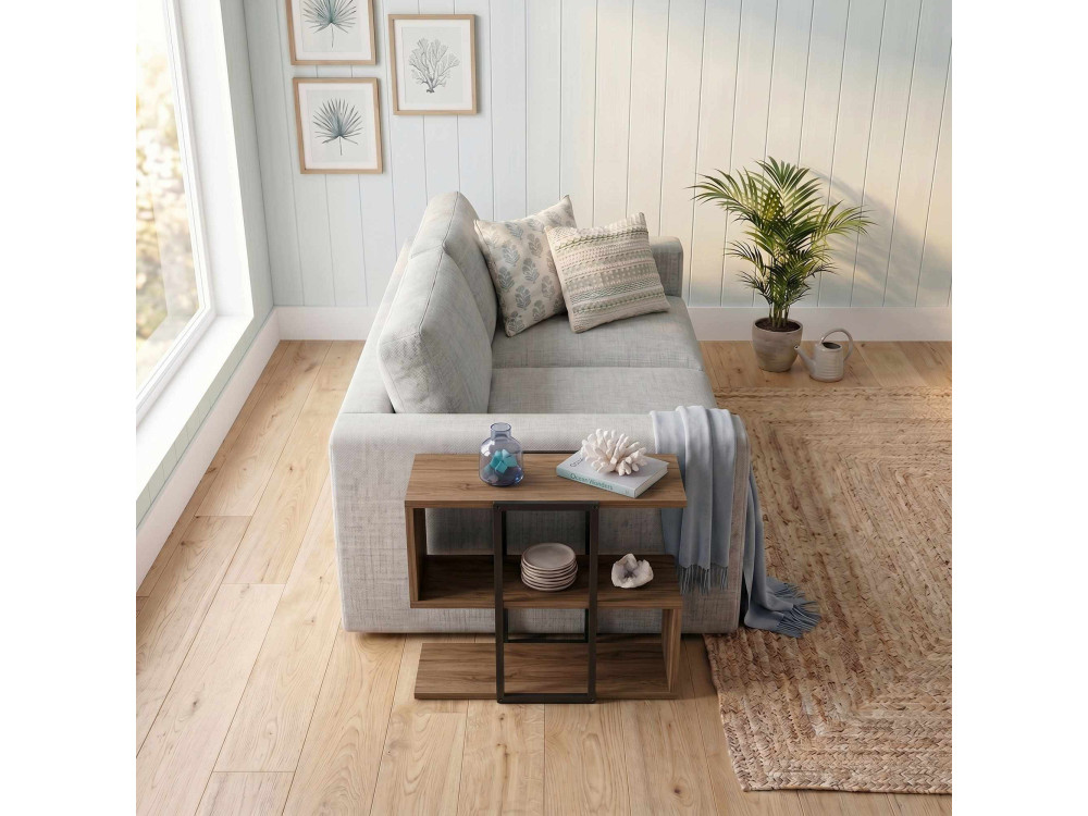"HOMIA" Wooden Side Table - 56 x 25 x 56 cm - Dark Oud