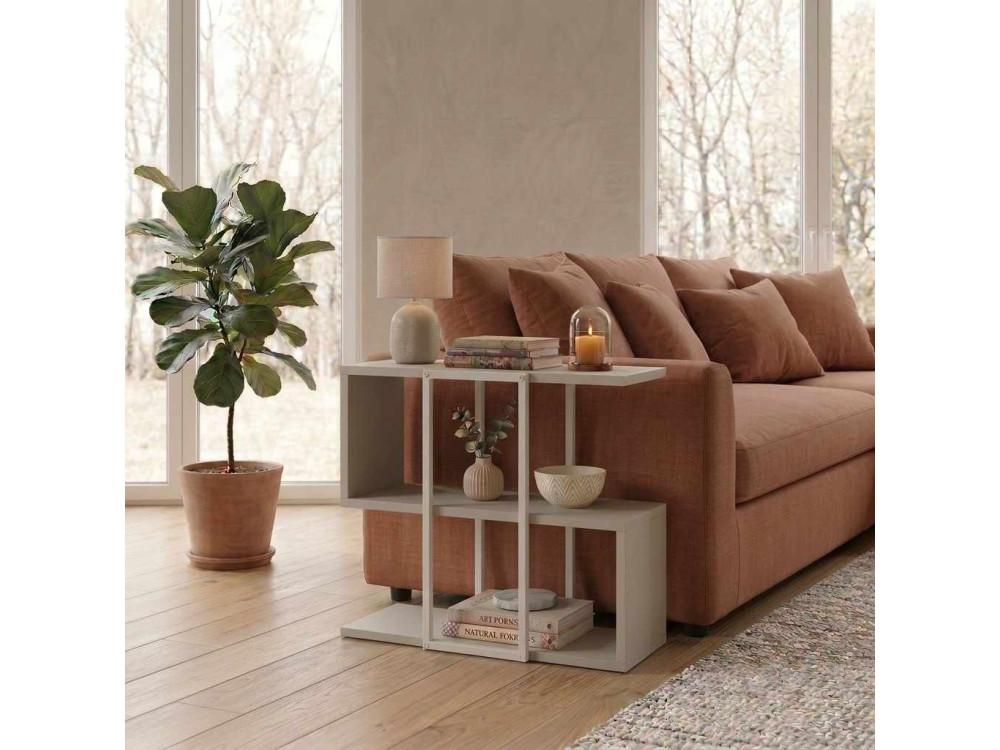 "HOMIA" Wooden Side Table - 56 x 25 x 56 cm - Stoneware