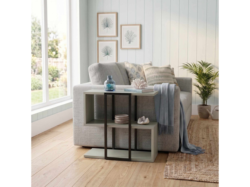 "HOMIA" Wooden Side Table - 56 x 25 x 56 cm - Ash Green