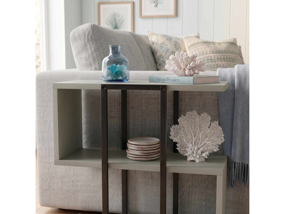 "HOMIA" Wooden Side Table - 56 x 25 x 56 cm - Ash Green