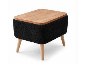 "Nora" Wooden Side Table - 60 x 30 x 45 cm - Black