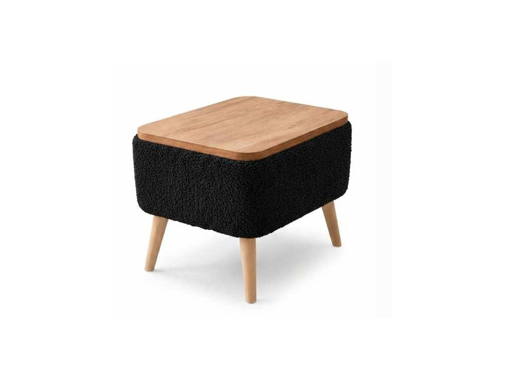 "Nora" Wooden Side Table - 60 x 30 x 45 cm - Black