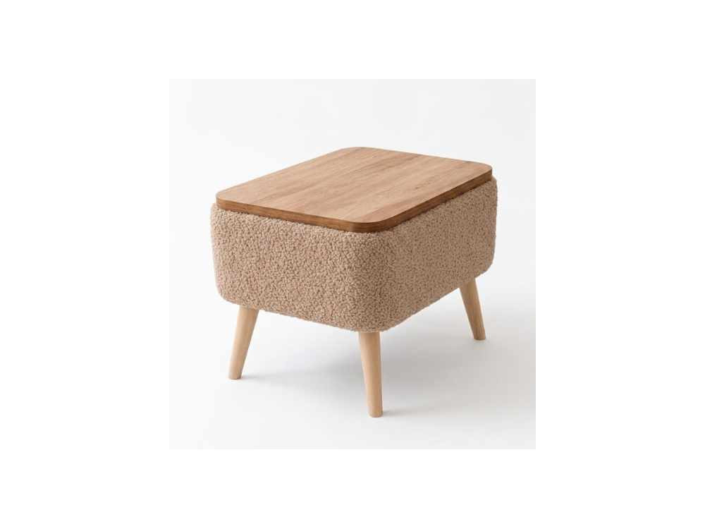 "Nora" Wooden Side Table - 60 x 30 x 45 cm - Brown
