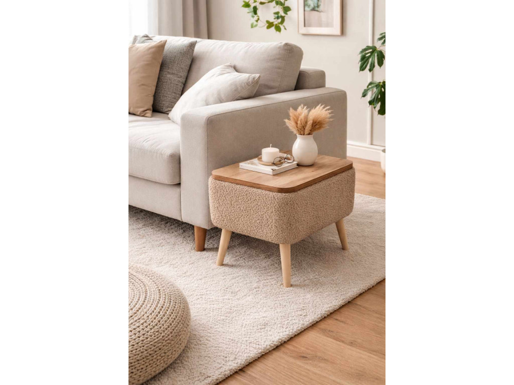 "Nora" Wooden Side Table - 60 x 30 x 45 cm - Brown