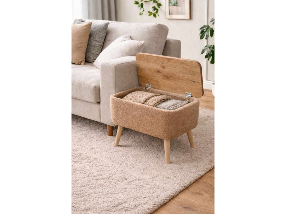 "Nora" Wooden Side Table - 60 x 30 x 45 cm - Brown
