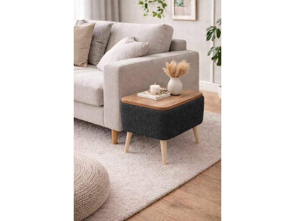 "Nora" Wooden Side Table - 60 x 30 x 45 cm - Anthracite