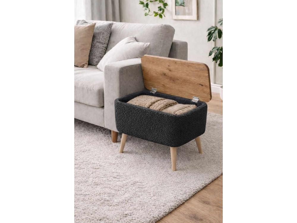 "Nora" Wooden Side Table - 60 x 30 x 45 cm - Anthracite