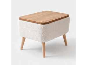"Nora" Wooden Side Table - 60 x 30 x 45 cm - White