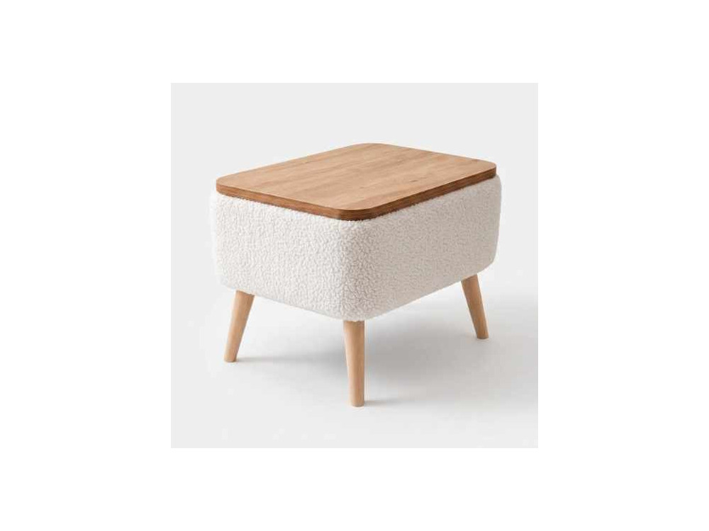 "Nora" Wooden Side Table - 60 x 30 x 45 cm - White