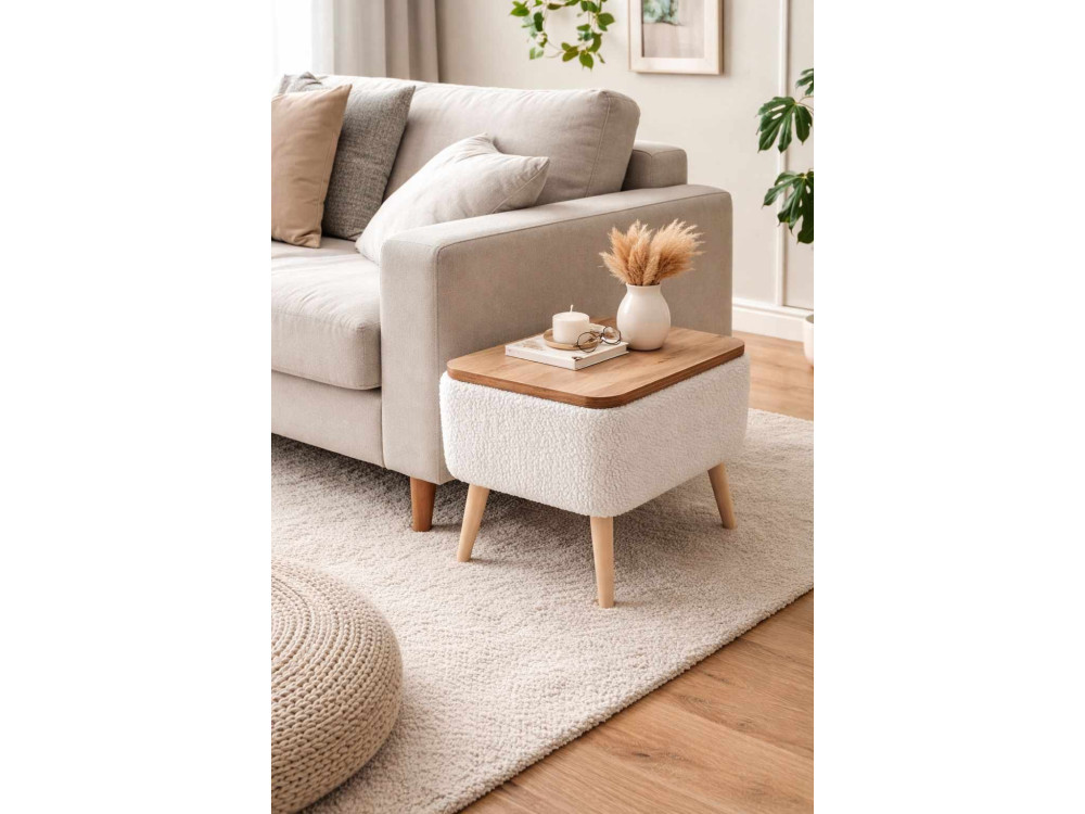 "Nora" Wooden Side Table - 60 x 30 x 45 cm - White