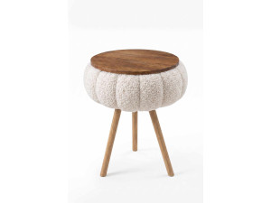 "Papatya Zgn" Wooden Side Table - 33 x 45 cm - White