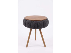 "Papatya Zgn" Wooden Side Table - 33 x 45 cm - Anthracite