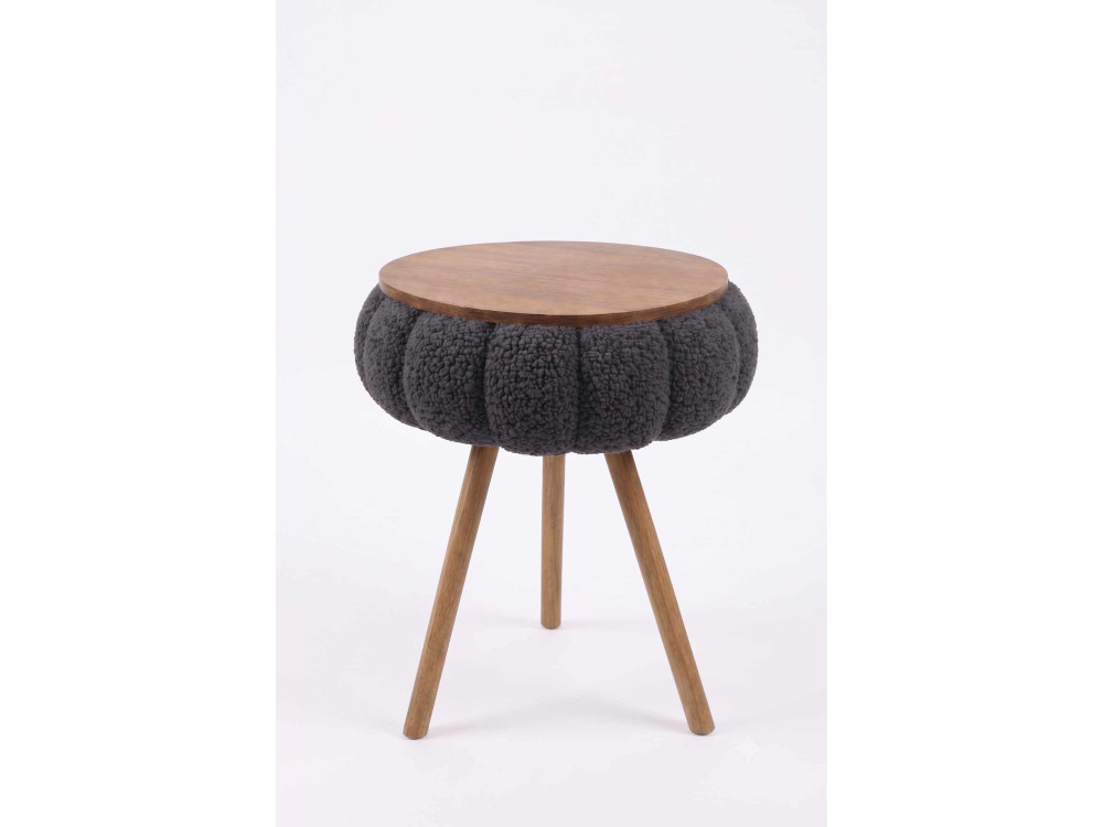 "Papatya Zgn" Wooden Side Table - 33 x 45 cm - Anthracite