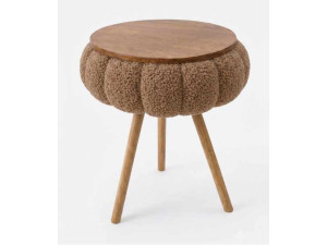 "Papatya Zgn" Wooden Side Table - 33 x 45 cm - Brown