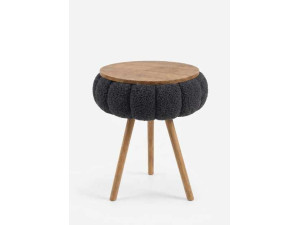 "Papatya Zgn" Wooden Side Table - 33 x 45 cm - Black