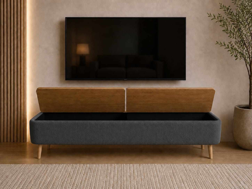 "Sarven" Wooden TV Stand - 120 x 30 x 45 cm - Anthracite