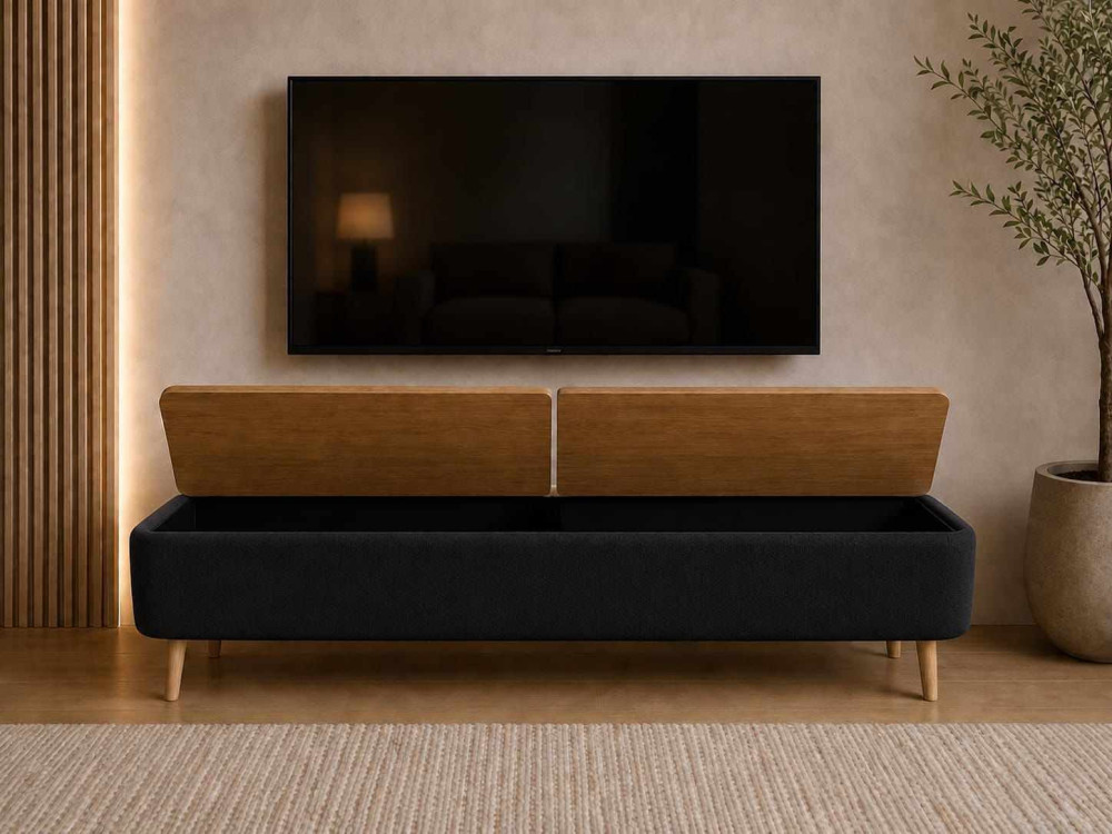 "Sarven" Wooden TV Stand - 120 x 30 x 45 cm - Black