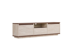 "Sentinel" Wooden TV Stand - 160 x 30 x 42 cm - Travertine / Milano Walnut