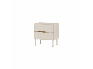 "MARQUISE" Wooden Nightstand - 50 x 35 x 52 cm - Stoneware / Dark Oud