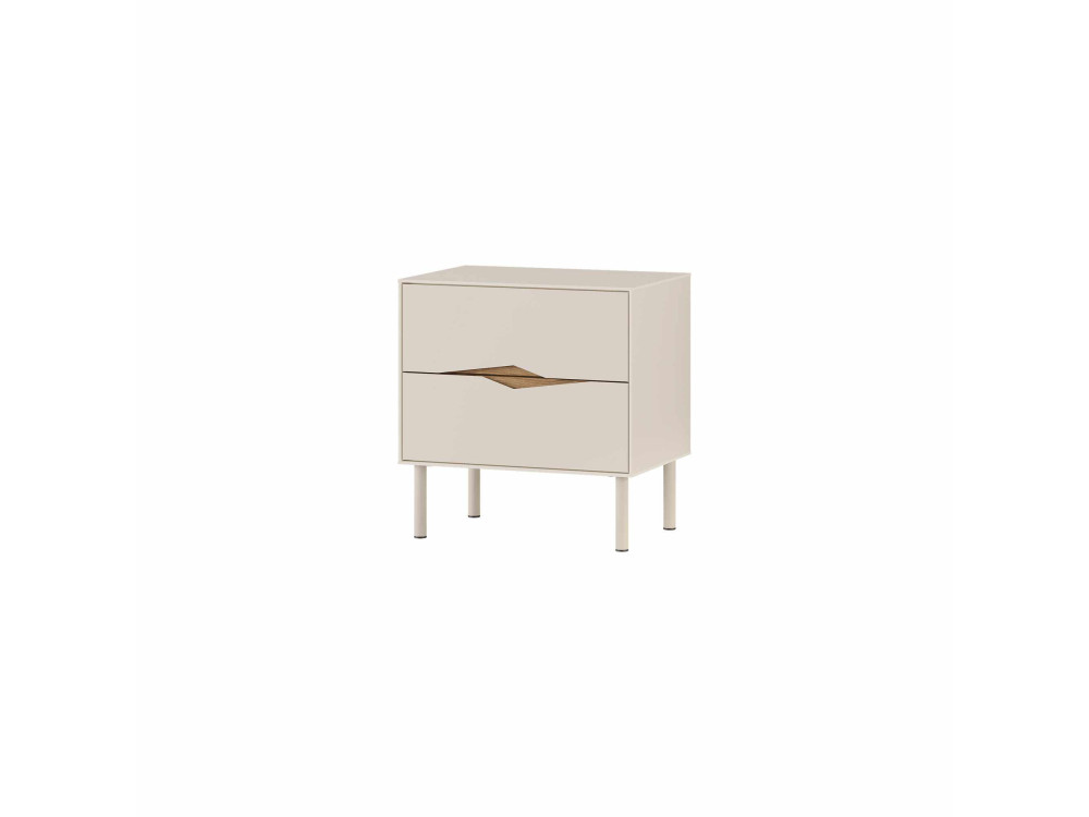 "MARQUISE" Wooden Nightstand - 50 x 35 x 52 cm - Stoneware / Dark Oud