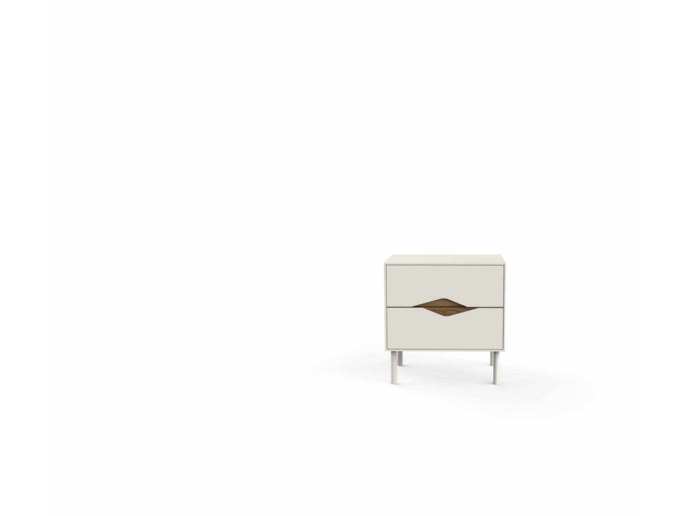 "MARQUISE" Wooden Nightstand - 50 x 35 x 52 cm - Stoneware / Dark Oud