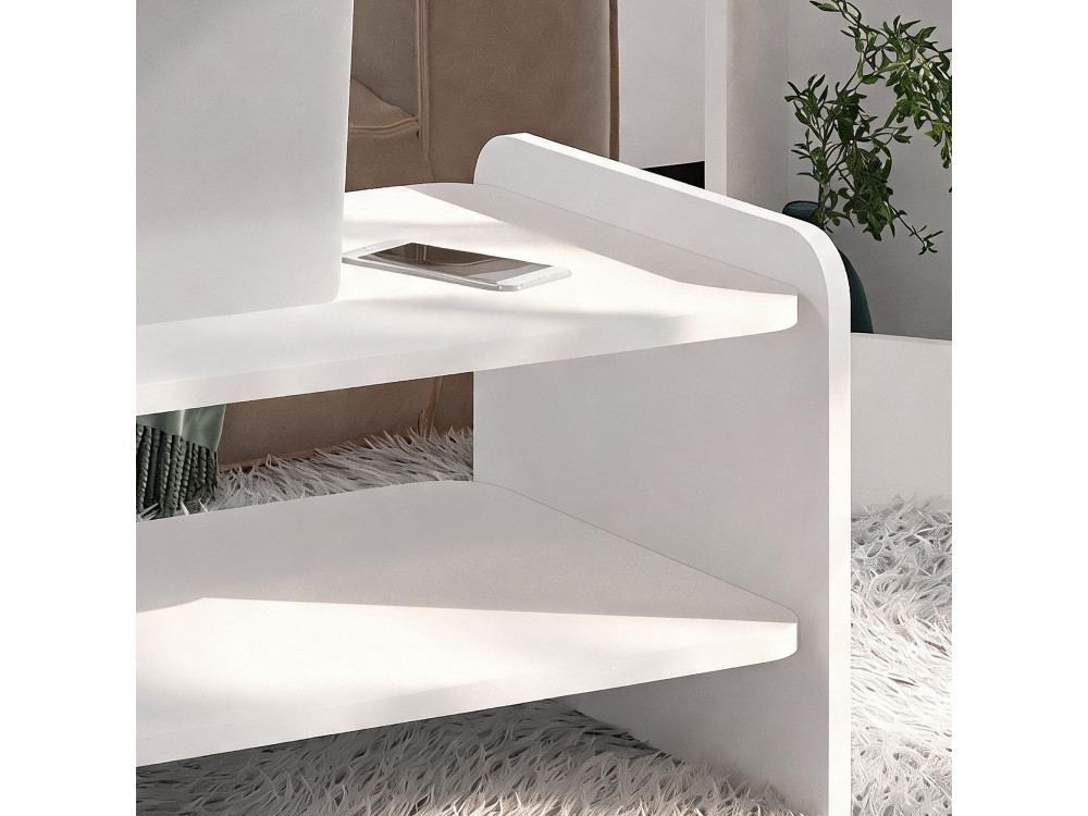 "Amon" Wooden Coffee Table - 90 x 45 x 40 cm - White