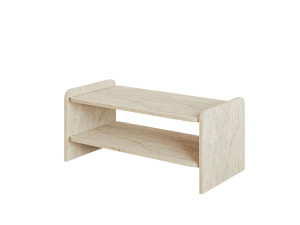 "Amon" Wooden Coffee Table - 89.8 x 39.8 x 44.8 cm - Travertine