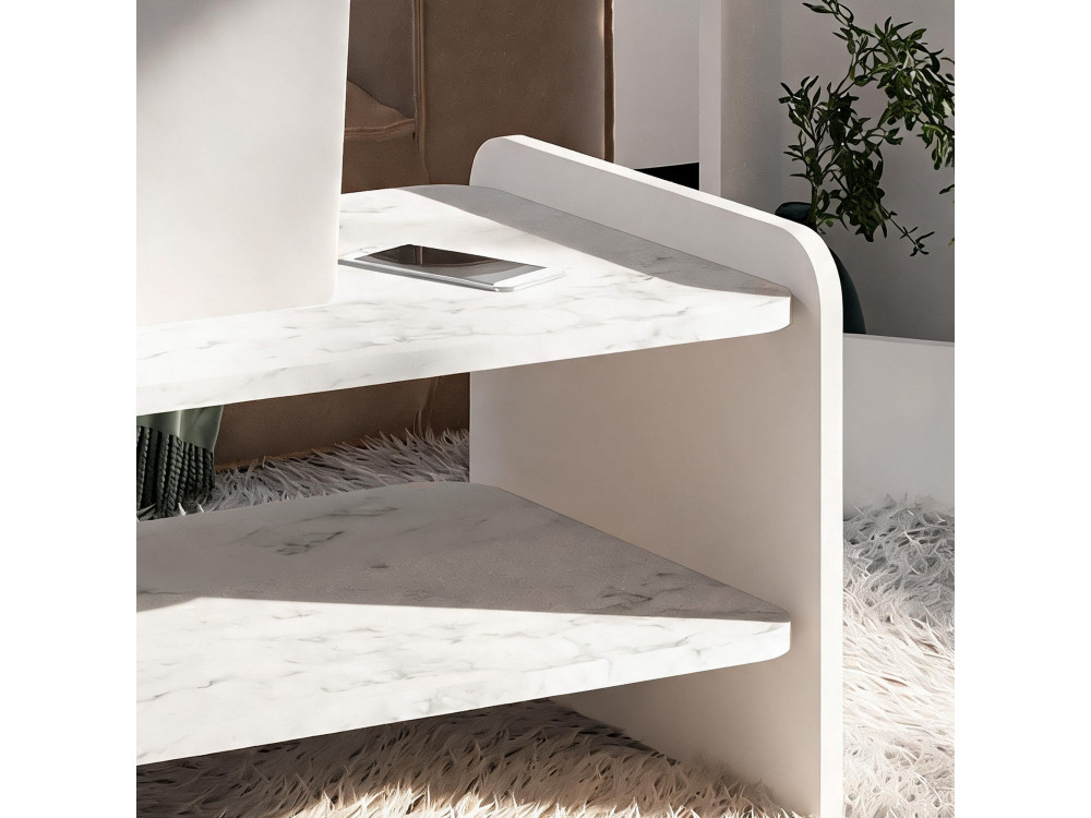 "Amon" Wooden Coffee Table - 90 x 45 x 40 cm - White