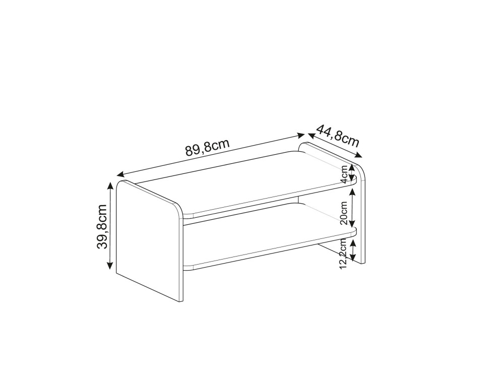 "Amon" Wooden Coffee Table - 90 x 45 x 40 cm - White