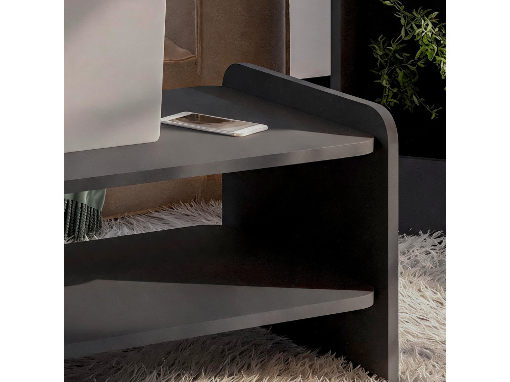 "Amon" Wooden Coffee Table - 89.8 x 39.8 x 44.8 cm - Anthracite