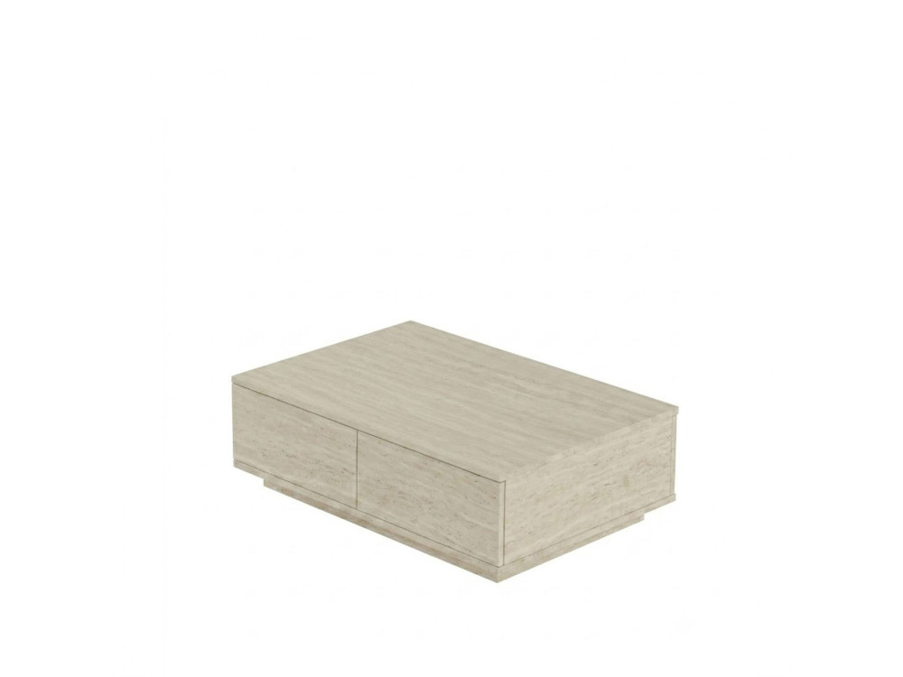 "Ave14" Wooden Coffee Table - 90 x 60 x 28 cm - Travertine