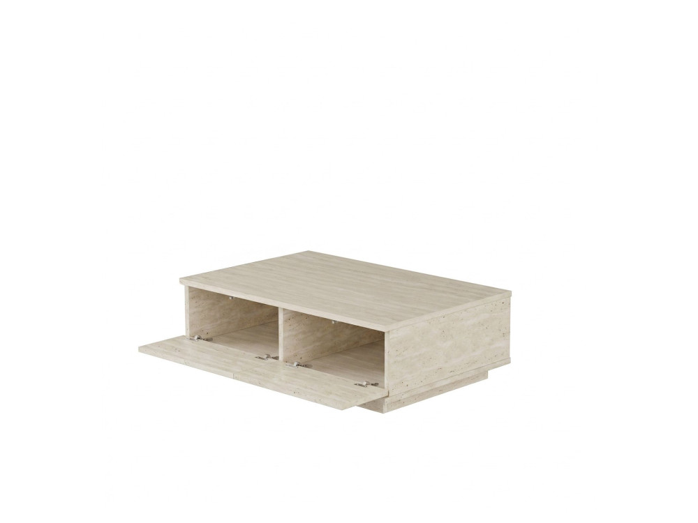 "Ave14" Wooden Coffee Table - 90 x 60 x 28 cm - Travertine
