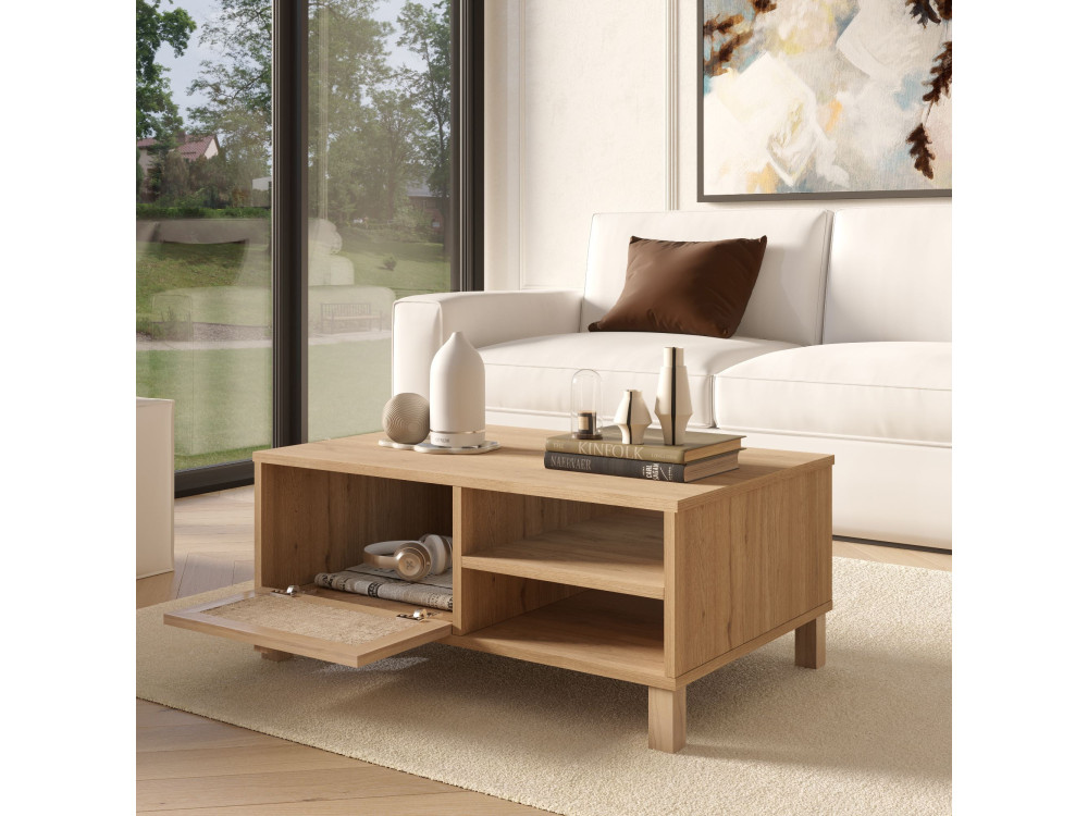 "Dune" Wooden Coffee Table - 90 x 60 x 39 cm - Oak