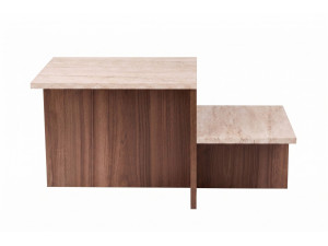 "Harmony" Wooden Coffee Table - 80 x 40 x 40 cm - Travertine