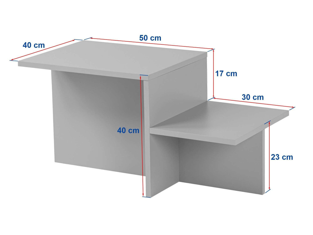 "Harmony" Wooden Coffee Table - 80 x 40 x 40 cm - Travertine