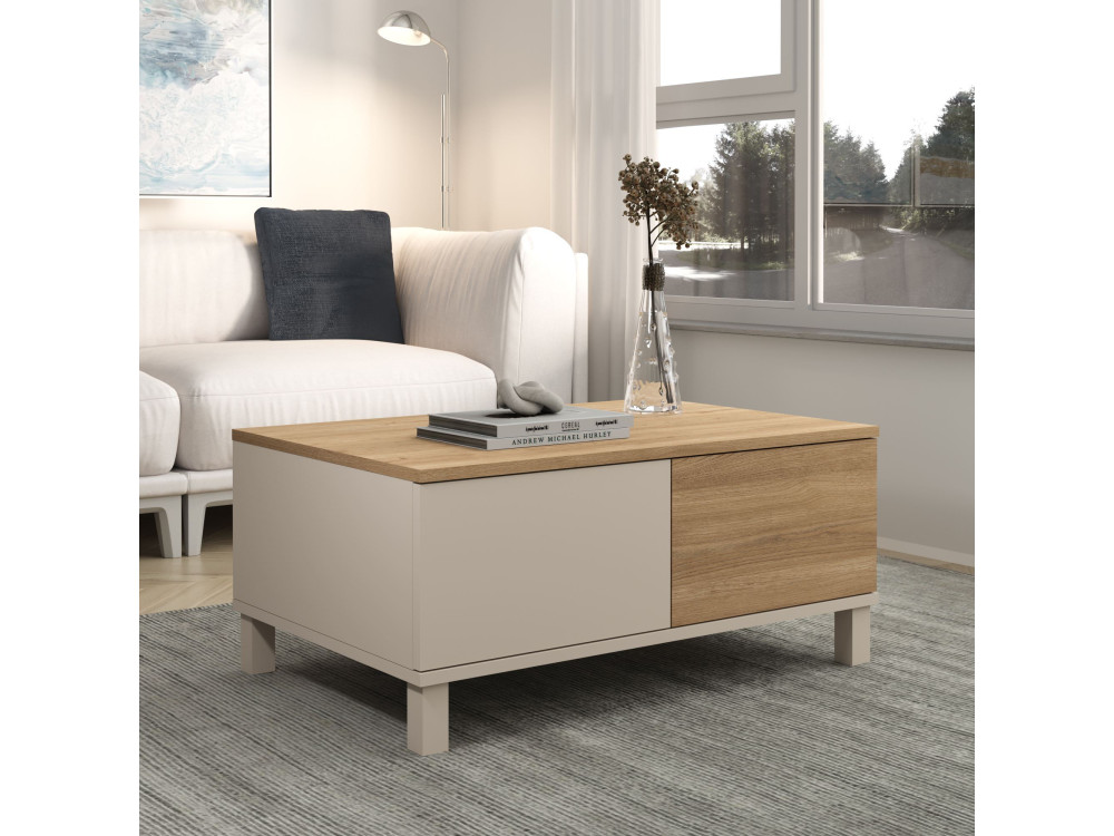 "Mood" Wooden Coffee Table - 90 x 60 x 40 cm - Sand