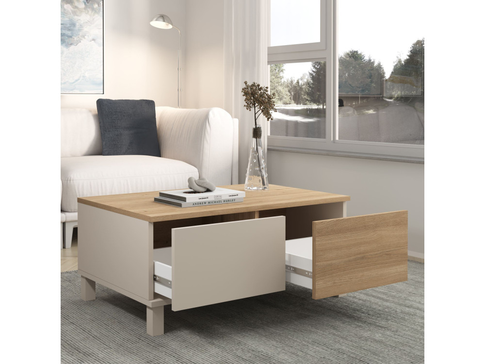 "Mood" Wooden Coffee Table - 90 x 60 x 40 cm - Sand