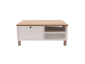 "Nord" Wooden Coffee Table - 90 x 60 x 38 cm - White