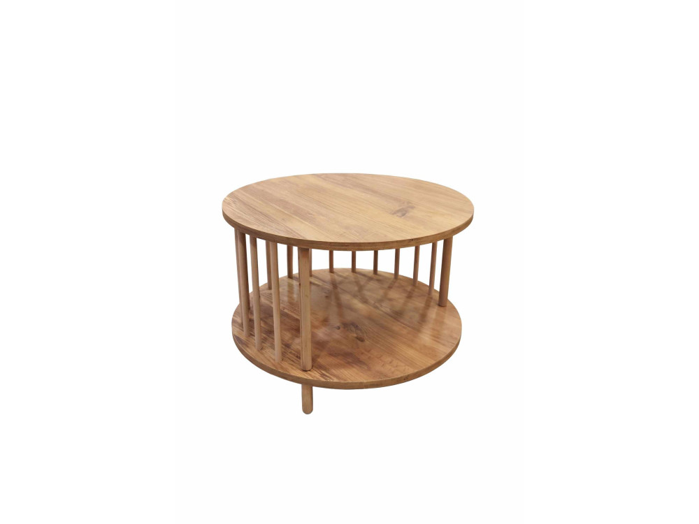 "Peka-0108" Wooden Coffee Table - 60 x 43 cm - Pine