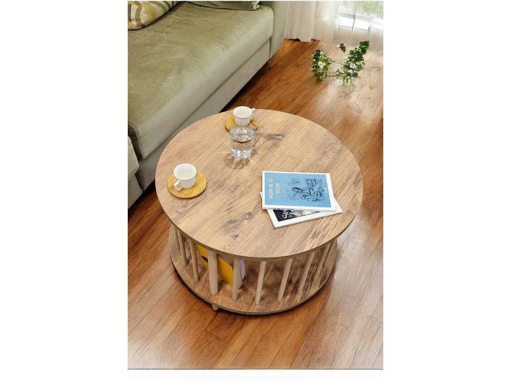 "Peka-0108" Wooden Coffee Table - 60 x 43 cm - Pine