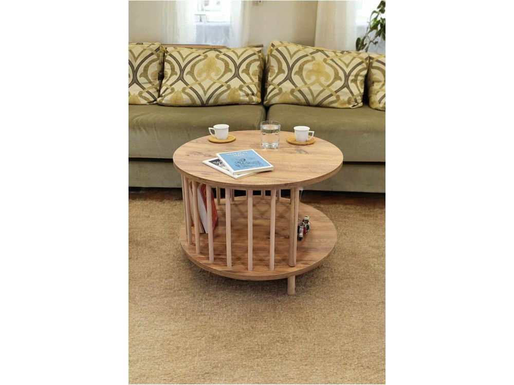 "Peka-0108" Wooden Coffee Table - 60 x 43 cm - Pine