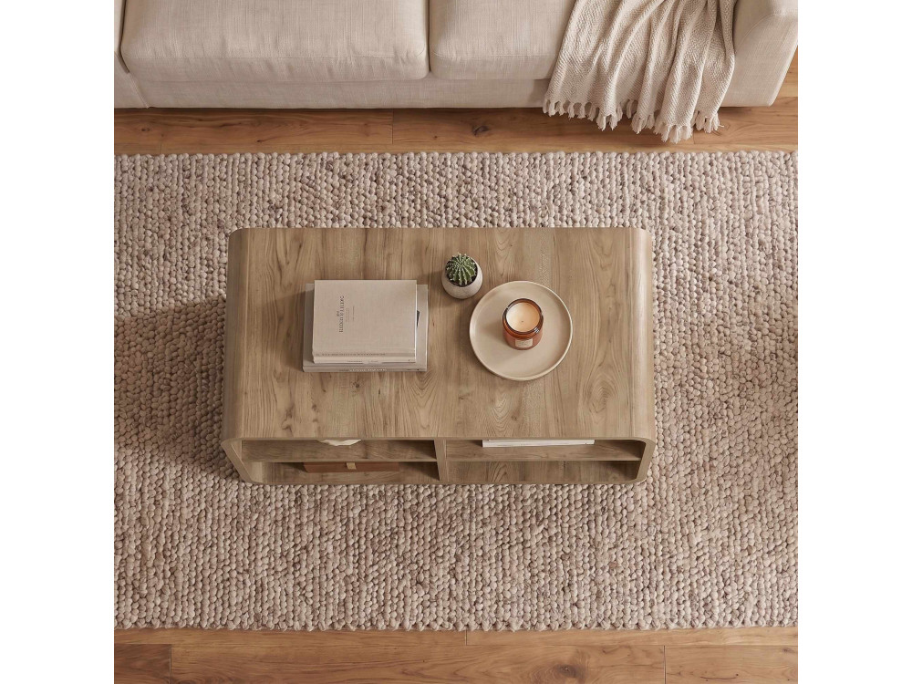 "ROVEL" Wooden Coffee Table - 80 x 50 x 32 cm - Natural