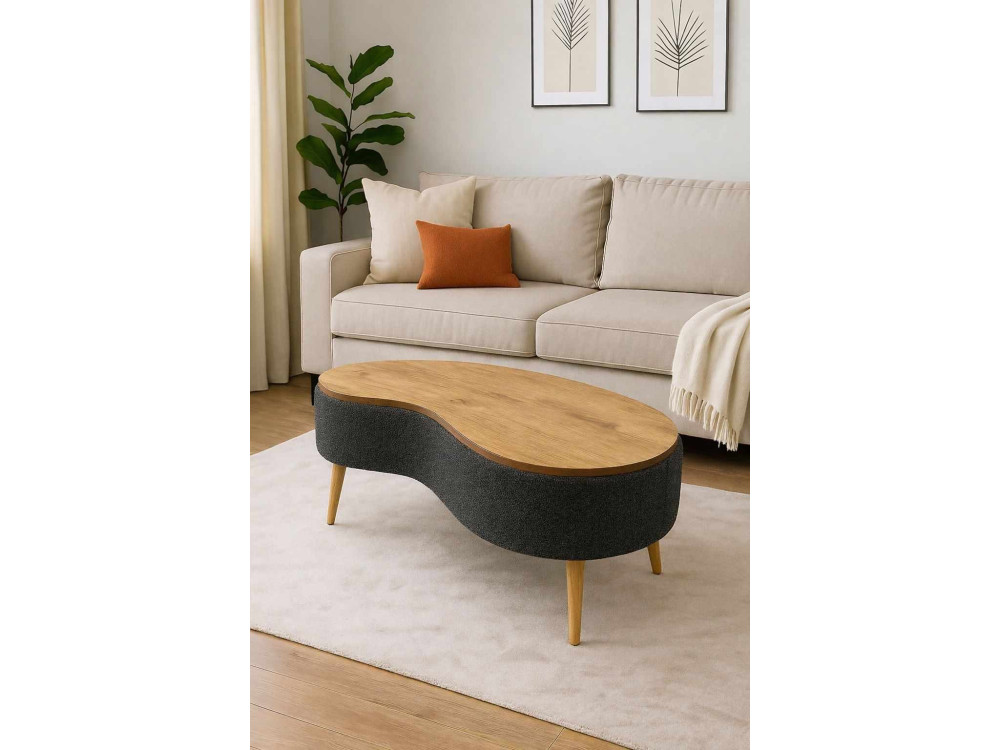 "Vera" Wooden Coffee Table - 98 x 50 x 45 cm - Anthracite