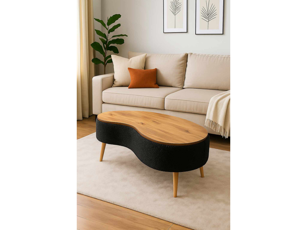 "Vera" Wooden Coffee Table - 98 x 50 x 45 cm - Black