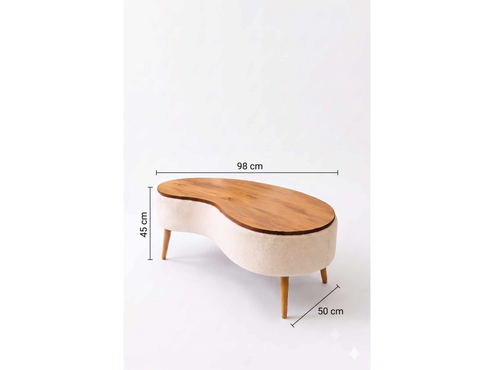 "Vera" Wooden Coffee Table - 98 x 50 x 45 cm - Black